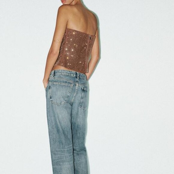 ZARA DRAPED RHINESTONE TOP - Picture 3 of 6